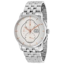 Relógio masculino Mido Baroncelli cronógrafo automático mostrador prateado aço inoxidável comprar usado  Enviando para Brazil