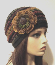 Gorro feminino de crochê feito à mão tons de outono puffs vendedor dos EUA comprar usado  Enviando para Brazil