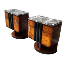 Pair of Art Deco Bedside Tables with Black Marble, Italy, 1930s, Restored comprar usado  Enviando para Brazil