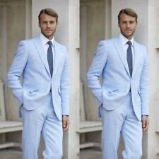 Ternos masculinos de linho empresarial peito único primavera verão desgaste slim fit pico lapela comprar usado  Enviando para Brazil