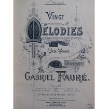 Fauré gabriel mélodies d'occasion  Blois