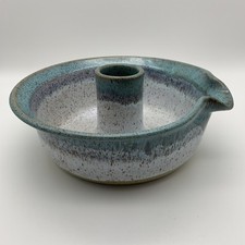 Panela assadora de frango Wizard Of Clay cerâmica vitrificada azul-petróleo cinza EUA comprar usado  Enviando para Brazil