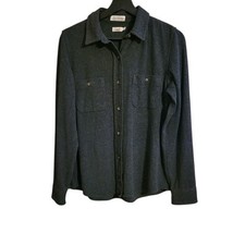 Camisa suéter Faherty Legend masculina média urze preta sarja manga longa fina, usado comprar usado  Enviando para Brazil