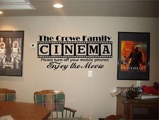 Placa personalizada cinema cinema cinema em casa vinil decoração de parede mural decalque comprar usado  Enviando para Brazil