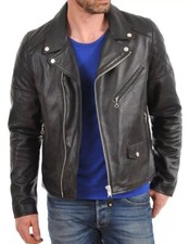 Men black leather for sale  LEICESTER