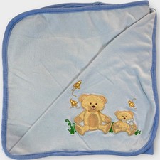 Cobertor de bebê vintage Graco azul ursinho de pelúcia algodão segurança Lovey 25' x 24"  comprar usado  Enviando para Brazil