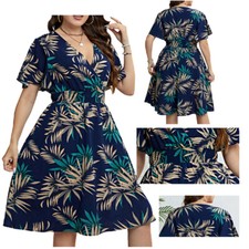 Vestido Feminino Fantasia de Praia Vestidos Fluxos Soltos Decote V Festa Plus Size comprar usado  Enviando para Brazil
