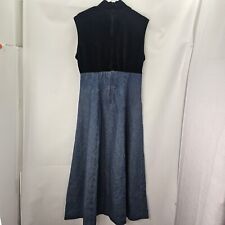 Vestido sin mangas de terciopelo y mezclilla vintage usado de Nina Piccalino para mujer talla 12 segunda mano  Embacar hacia Argentina