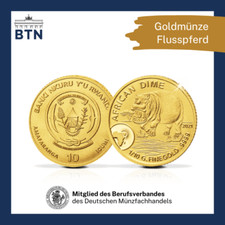 Goldmünze flusspferd 2021 gebraucht kaufen  Meine