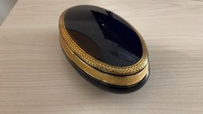 Caixa oval decorativa vitoriana rara vintage vidro azulado comprar usado  Enviando para Brazil