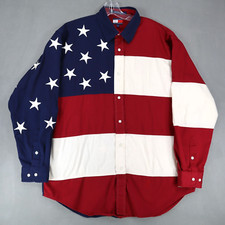 Vintage Anos 90 Tommy Hilfiger Bandeira Americana Bordada Estrelas Crown Crest Tamanho G, usado comprar usado  Enviando para Brazil