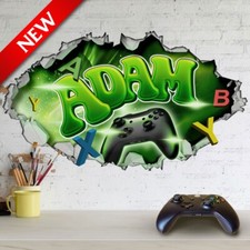 ADESIVO ADESIVO PERSONALIZADO EFEITO 3D GAMER MURAL ARTE DE PAREDE PARA QUARTO SALA DE JOGOS comprar usado  Enviando para Brazil