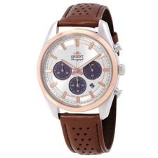 Relógio masculino Orient cronógrafo contemporâneo mostrador branco RATX0306S10B comprar usado  Enviando para Brazil