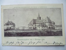 2 AK Dom Diakonissen Leipzig-Lindenau Uroczystość inauguracji 1 października 1900 na sprzedaż  Wysyłka do Poland