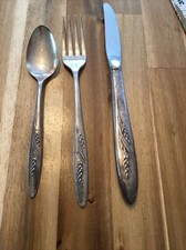 Garfo colher faca trigo infantil Oneida Community SONG OF AUTUMN Silverplate comprar usado  Enviando para Brazil