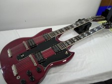Guitarra elétrica Greco pescoço duplo cereja feita no Japão corpo sólido com estojo rígido comprar usado  Enviando para Brazil