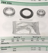 Fbk026 wheel bearing for sale  SHERBORNE