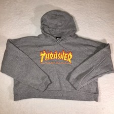 Moletom com capuz Thrasher tamanho grande cinza revista feminina de skate comprar usado  Enviando para Brazil