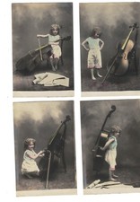 SB1617 CONJUNTO DE 4 GAROTINHA VITORIANA TOCA O REL DE MÚSICA BAIXO. RPPC comprar usado  Enviando para Brazil