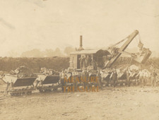ok. 1910 EVANSVILLE INDIANA GÓRNICTWO ŁOPATA PAROWA ŁĄCZNIK SAMOCHODY ZDJĘCIE ZAWODOWE F17 na sprzedaż  Wysyłka do Poland