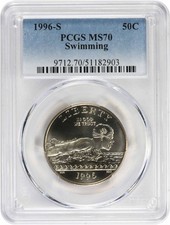 Metade comemorativa olímpica de natação 1996-S MS70 PCGS estado perfeito 70 comprar usado  Enviando para Brazil