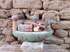 Ancient Egyptian Wooden Funeral Boat Model with Anubis Head and Rowing Figure comprar usado Ancient Egyptian Wooden Funeral Boat Model with Anubis Head and Rowing Figure comprar usado  Enviando para Brazil