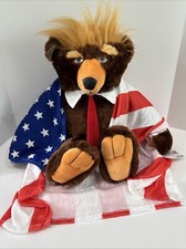 Bolsa de pelúcia Trumpy Bear Deluxe original 22” com zíper bandeira americana 2017 MAGA Trump comprar usado  Enviando para Brazil