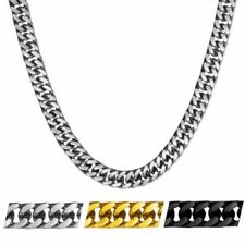 Acier Inox Collier Gourmette / Bracelet Homme Chaîne Argent or Noir comprar usado  Enviando para Brazil