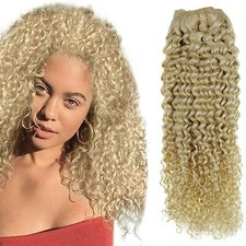 Extensões de cabelo longo encaracolado cabelo humano destaques cabelo loiro natural tecido 100g comprar usado  Enviando para Brazil