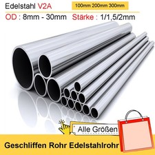 Edelstahl V2A Rundrohr geschliffen Rohr Edelstahlrohr Ø8mm-30mm Stärke 1/1,5/2mm, usado comprar usado Edelstahl V2A Rundrohr geschliffen Rohr Edelstahlrohr Ø8mm-30mm Stärke 1/1,5/2mm, usado comprar usado  Enviando para Brazil