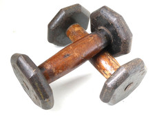 Halteres antigos de madeira de ferro fundido para levantamento fitness feminino 24 lb comprar usado  Enviando para Brazil