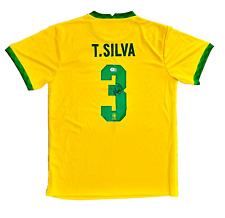 Camiseta Brasil autografada por Thiago Silva Brasil Beckett BAS Witnessed comprar usado  Enviando para Brazil