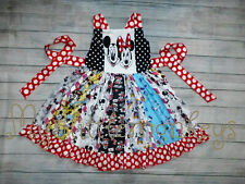 NOVO Vestido Giratório Boutique Mickey Minnie Mouse Meninas Sem Mangas Babado comprar usado  Enviando para Brazil