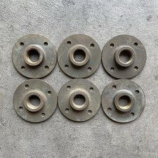 Lote de 6 flanges de piso de latão vintage industrial 1/2" rosca de tubo comprar usado  Enviando para Brazil