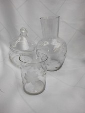 Usado, Garrafa de água de cabeceira vintage com 1 copo de vidro e frasco de doces com tampa de vidro transparente  comprar usado  Enviando para Brazil