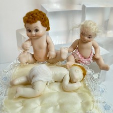 Usado, 3 bonecas bebês de porcelana com personagem artístico em miniatura para casa de bonecas artesanal 1:12 LZT39 comprar usado  Enviando para Brazil