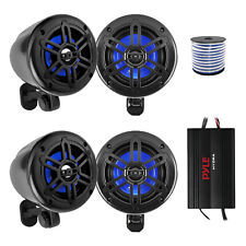 4x Alto-falantes de Áudio Pyle 4" 150 Watt Marine Off-Road Preto com Amplificador, Fio comprar usado  Enviando para Brazil