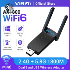 Adattatore WiFi 6 USB 1800Mbps Dual Band 5G/2.4G con Antenna per PC comprar usado  Enviando para Brazil