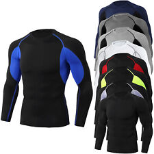 Men's Camisas Compressão Manga Longa Proteção Solar Uv T-shirt Atlético Tee Tops, usado comprar usado  Enviando para Brazil