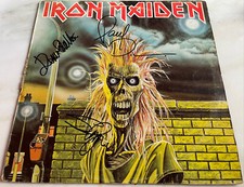 IRON MAIDEN S/T SIGNED VINYL LP AUTOGRAPHED Steve Harris, Paul DiAnno & Stratton comprar usado  Enviando para Brazil
