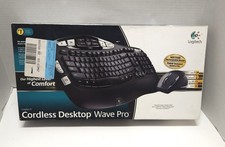 Teclado y mouse láser Logitech Cordless Desktop Wave 2.4 Pro (negro) segunda mano  Embacar hacia Mexico