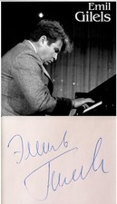 Raro PIANISTA SOVIÉTICO EMIL GILELS FIRMADO A MANO AUTÓGRAFO + FOTO + TAPETE piano judío segunda mano  Embacar hacia Mexico