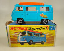 Matchbox Superfast Nr. 23A VW Camper blau "Sailboat" Aufkleber top in Box comprar usado  Enviando para Brazil