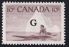 Canadá 1955 Oficial 'G' Sobreimpresión, Inuk & Kayak 10¢, MNH sc#O39 segunda mano  Embacar hacia Argentina