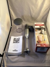 Batidora de mano de inmersión KitchenAid de 2 velocidades con taza mezcla blanca puré triturador segunda mano  Embacar hacia Mexico