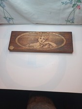 Usado, Caixa de luvas de madeira vintage vitoriana design feminino pirografo com etiqueta original comprar usado  Enviando para Brazil