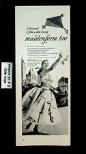 Sutiã feminino 1954 Maidenform cintura pipa saia estampa vintage anúncio 26142 comprar usado  Enviando para Brazil