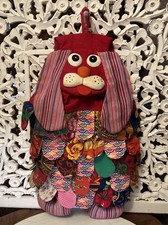 Mochila de retalhos vintage para cachorro colorida com alças de pano de fecho de pressão 16x10 comprar usado  Enviando para Brazil