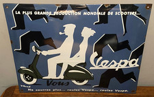 Antiguo letrero de tienda esmaltado para ciclomotor scooter Vespa distribuidor Piaggio 150 GS 125 946 segunda mano  Embacar hacia Mexico