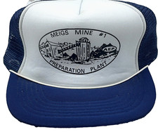 Boné vintage Meigs mina de carvão SnapBack planta mineira AEP 90s azul branco comprar usado  Enviando para Brazil